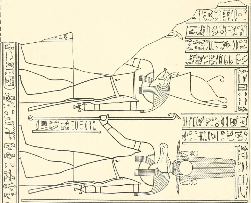 An illustration from Catalogue des monuments et inscriptions de l'Égypte antique / publié sous les auspices de S.A. Abbas II Helmi par la direction générale du Service des antiquités [de l'Égypte] ; par J. de Morgan, U. Bouriant, G. Legrain, G. Jéquier, A. Barsanti, 1894, leaf 127
