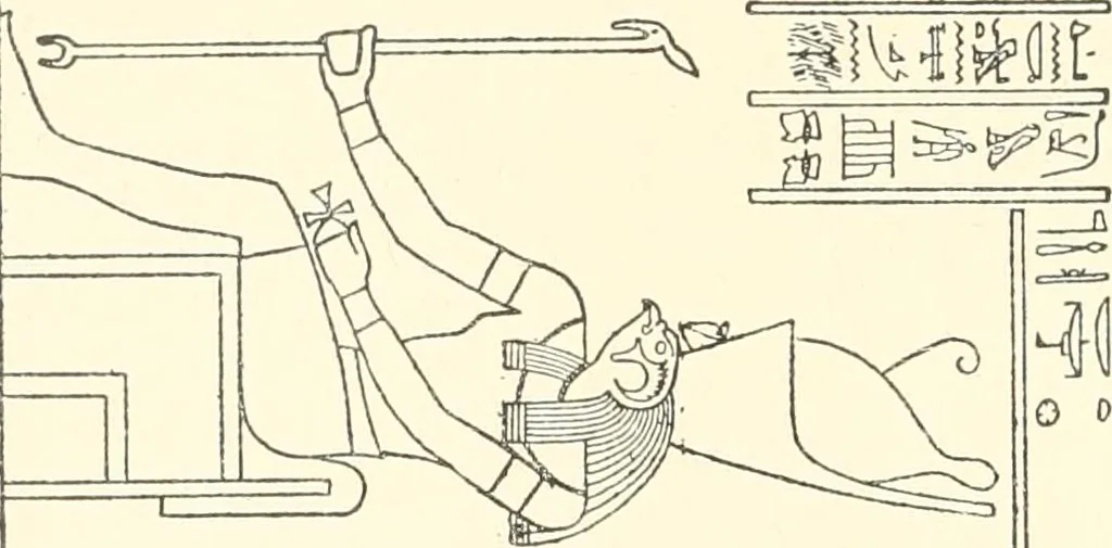 An illustration from Catalogue des monuments et inscriptions de l'Égypte antique / publié sous les auspices de S.A. Abbas II Helmi par la direction générale du Service des antiquités [de l'Égypte] ; par J. de Morgan, U. Bouriant, G. Legrain, G. Jéquier, A. Barsanti, 1894, leaf 17