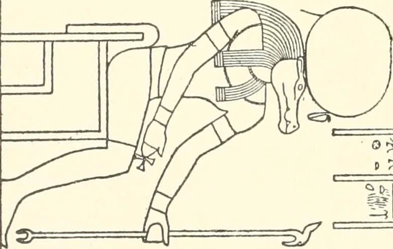 An illustration from Catalogue des monuments et inscriptions de l'Égypte antique / publié sous les auspices de S.A. Abbas II Helmi par la direction générale du Service des antiquités [de l'Égypte] ; par J. de Morgan, U. Bouriant, G. Legrain, G. Jéquier, A. Barsanti, 1894, leaf 17