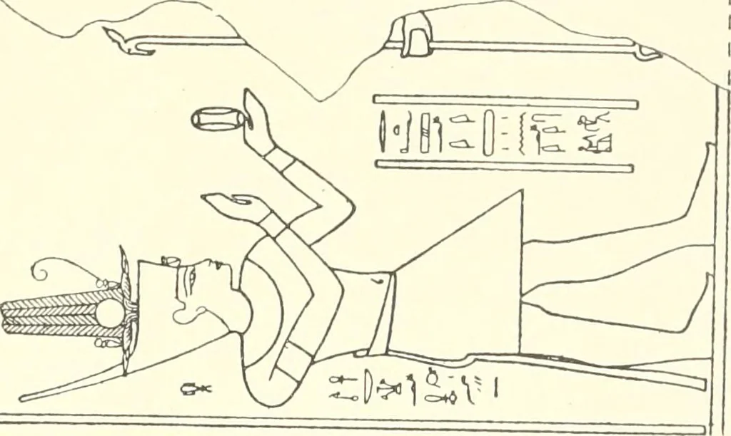 An illustration from Catalogue des monuments et inscriptions de l'Égypte antique / publié sous les auspices de S.A. Abbas II Helmi par la direction générale du Service des antiquités [de l'Égypte] ; par J. de Morgan, U. Bouriant, G. Legrain, G. Jéquier, A. Barsanti, 1894, leaf 22