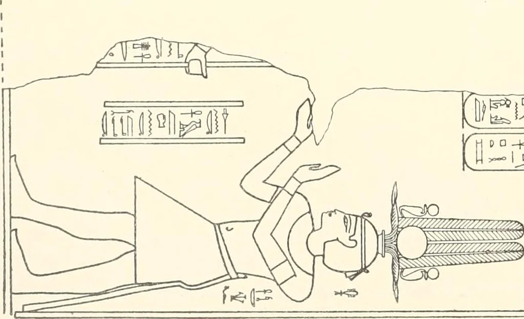 An illustration from Catalogue des monuments et inscriptions de l'Égypte antique / publié sous les auspices de S.A. Abbas II Helmi par la direction générale du Service des antiquités [de l'Égypte] ; par J. de Morgan, U. Bouriant, G. Legrain, G. Jéquier, A. Barsanti, 1894, leaf 23