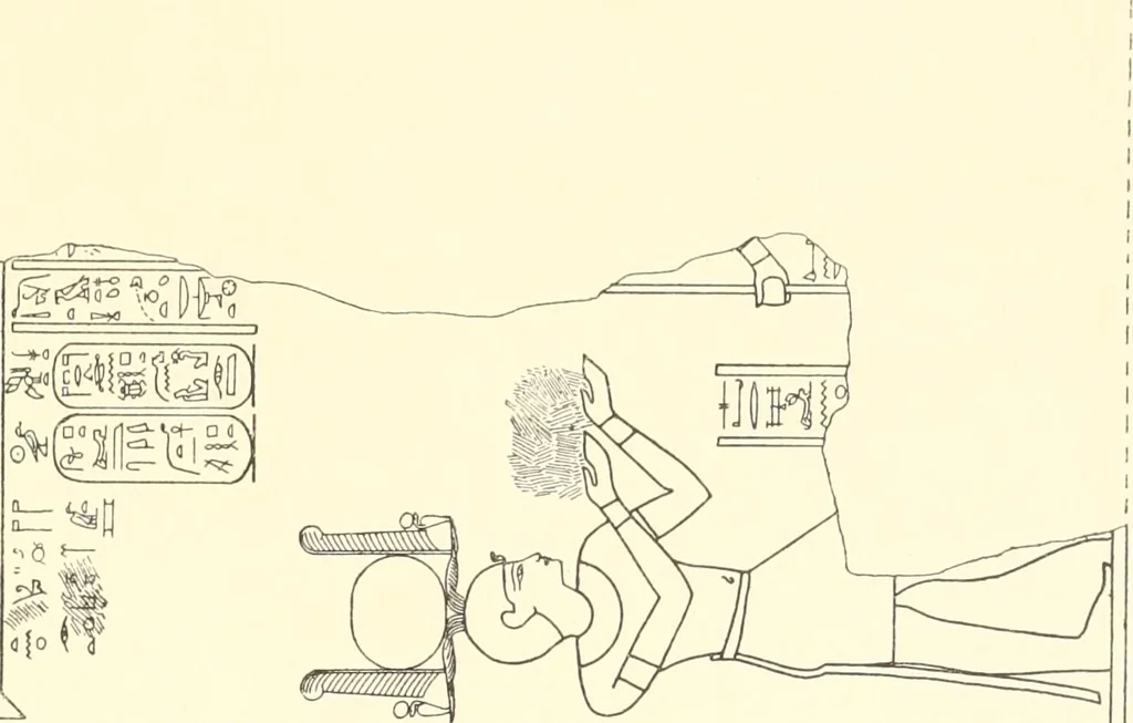 An illustration from Catalogue des monuments et inscriptions de l'Égypte antique / publié sous les auspices de S.A. Abbas II Helmi par la direction générale du Service des antiquités [de l'Égypte] ; par J. de Morgan, U. Bouriant, G. Legrain, G. Jéquier, A. Barsanti, 1894, leaf 24