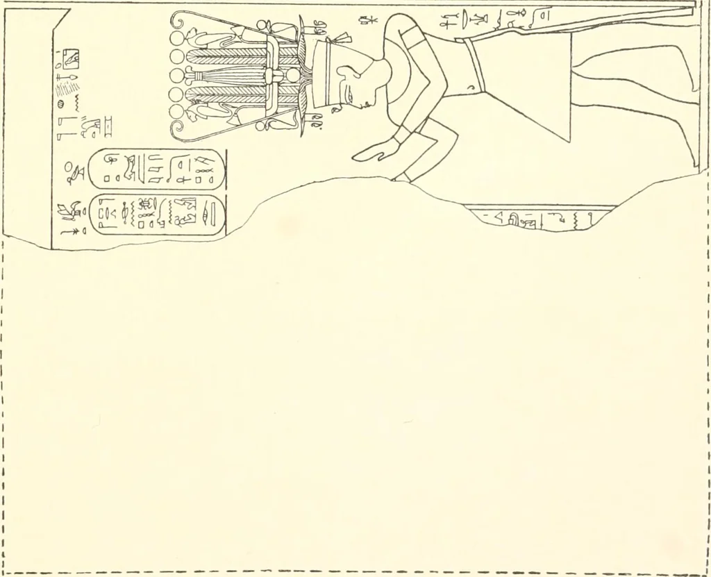 An illustration from Catalogue des monuments et inscriptions de l'Égypte antique / publié sous les auspices de S.A. Abbas II Helmi par la direction générale du Service des antiquités [de l'Égypte] ; par J. de Morgan, U. Bouriant, G. Legrain, G. Jéquier, A. Barsanti, 1894, leaf 24