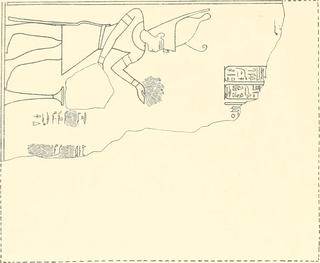 An illustration from Catalogue des monuments et inscriptions de l'Égypte antique / publié sous les auspices de S.A. Abbas II Helmi par la direction générale du Service des antiquités [de l'Égypte] ; par J. de Morgan, U. Bouriant, G. Legrain, G. Jéquier, A. Barsanti, 1894, leaf 25