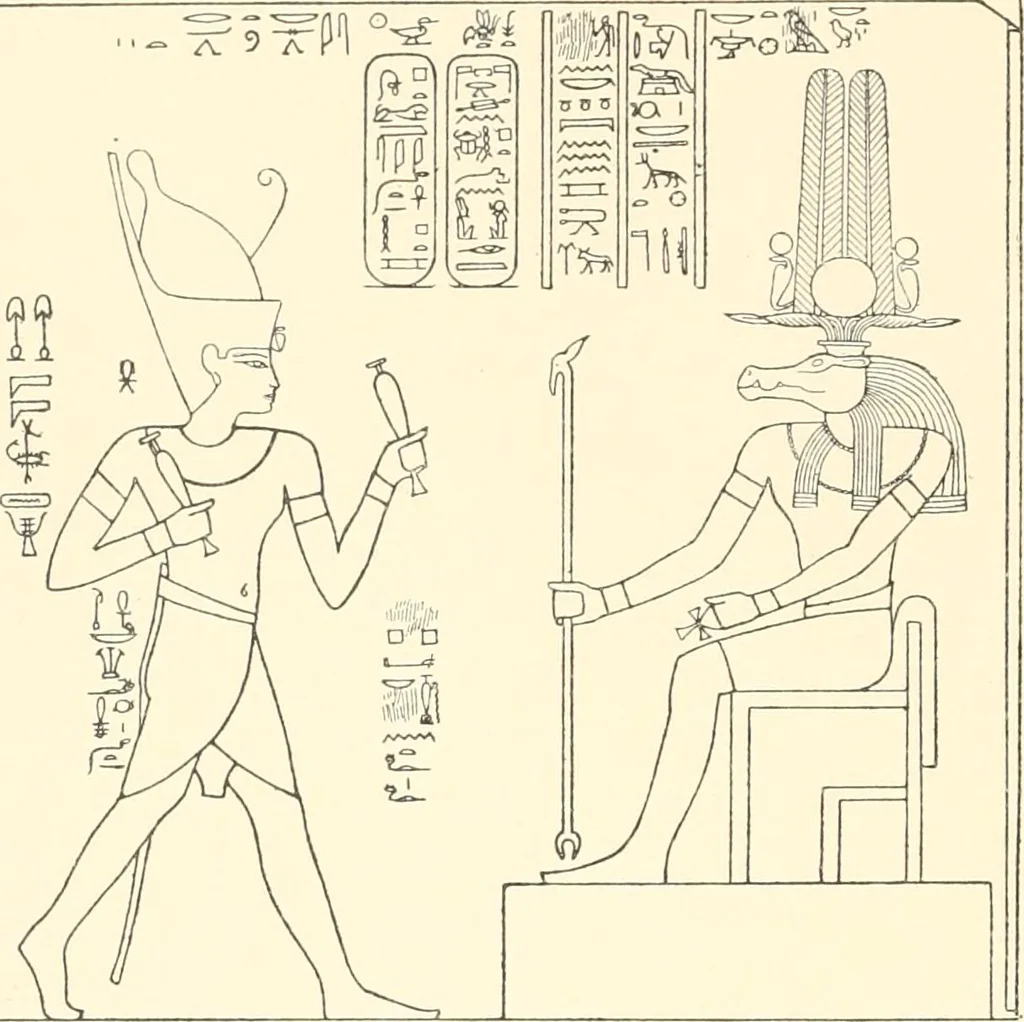 An illustration from Catalogue des monuments et inscriptions de l'Égypte antique / publié sous les auspices de S.A. Abbas II Helmi par la direction générale du Service des antiquités [de l'Égypte] ; par J. de Morgan, U. Bouriant, G. Legrain, G. Jéquier, A. Barsanti, 1894, leaf 39