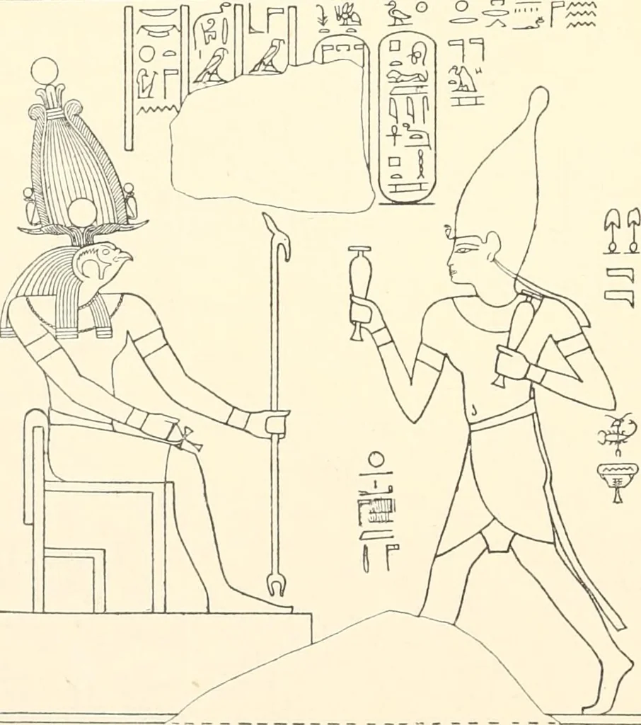An illustration from Catalogue des monuments et inscriptions de l'Égypte antique / publié sous les auspices de S.A. Abbas II Helmi par la direction générale du Service des antiquités [de l'Égypte] ; par J. de Morgan, U. Bouriant, G. Legrain, G. Jéquier, A. Barsanti, 1894, leaf 39