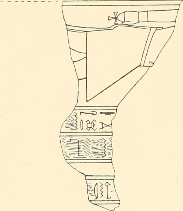 An illustration from Catalogue des monuments et inscriptions de l'Égypte antique / publié sous les auspices de S.A. Abbas II Helmi par la direction générale du Service des antiquités [de l'Égypte] ; par J. de Morgan, U. Bouriant, G. Legrain, G. Jéquier, A. Barsanti, 1894, leaf 41