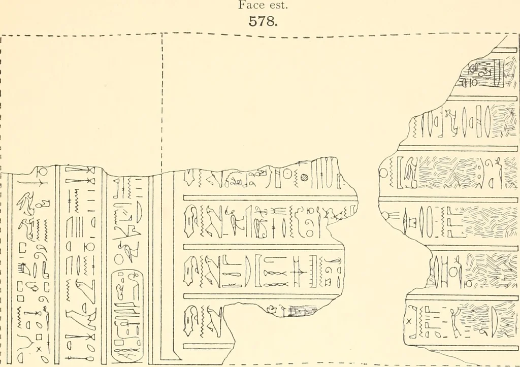 An illustration from Catalogue des monuments et inscriptions de l'Égypte antique / publié sous les auspices de S.A. Abbas II Helmi par la direction générale du Service des antiquités [de l'Égypte] ; par J. de Morgan, U. Bouriant, G. Legrain, G. Jéquier, A. Barsanti, 1894, leaf 46
