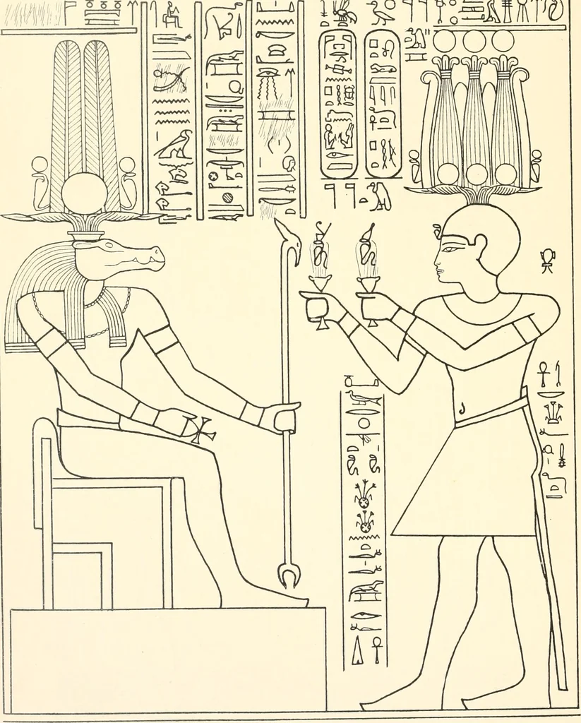 An illustration from Catalogue des monuments et inscriptions de l'Égypte antique / publié sous les auspices de S.A. Abbas II Helmi par la direction générale du Service des antiquités [de l'Égypte] ; par J. de Morgan, U. Bouriant, G. Legrain, G. Jéquier, A. Barsanti, 1894, leaf 57