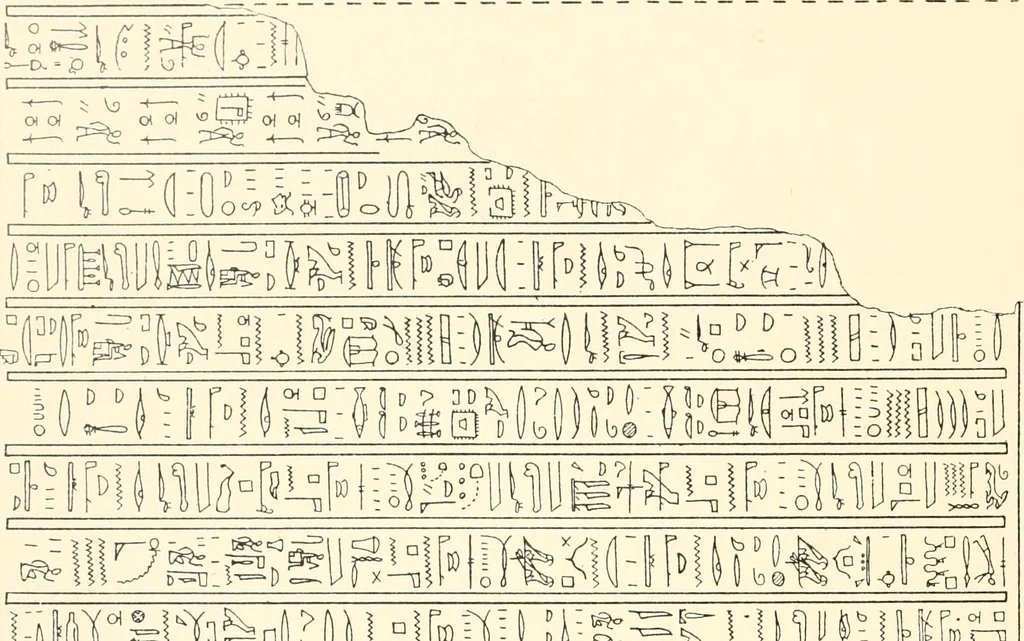 An illustration from Catalogue des monuments et inscriptions de l'Égypte antique / publié sous les auspices de S.A. Abbas II Helmi par la direction générale du Service des antiquités [de l'Égypte] ; par J. de Morgan, U. Bouriant, G. Legrain, G. Jéquier, A. Barsanti, 1894, leaf 59