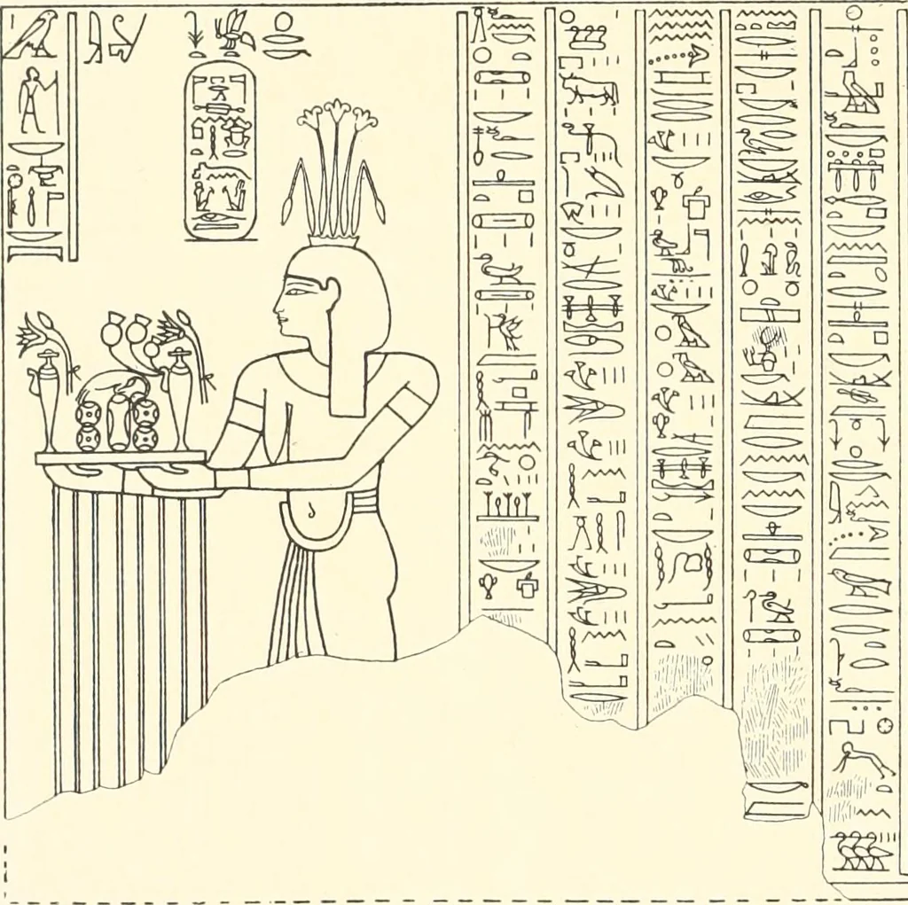 An illustration from Catalogue des monuments et inscriptions de l'Égypte antique / publié sous les auspices de S.A. Abbas II Helmi par la direction générale du Service des antiquités [de l'Égypte] ; par J. de Morgan, U. Bouriant, G. Legrain, G. Jéquier, A. Barsanti, 1894, leaf 69