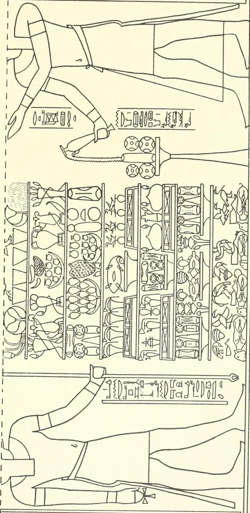 An illustration from Catalogue des monuments et inscriptions de l'Égypte antique / publié sous les auspices de S.A. Abbas II Helmi par la direction générale du Service des antiquités [de l'Égypte] ; par J. de Morgan, U. Bouriant, G. Legrain, G. Jéquier, A. Barsanti, 1894, leaf 70