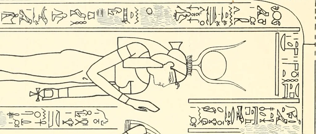 An illustration from Catalogue des monuments et inscriptions de l'Égypte antique / publié sous les auspices de S.A. Abbas II Helmi par la direction générale du Service des antiquités [de l'Égypte] ; par J. de Morgan, U. Bouriant, G. Legrain, G. Jéquier, A. Barsanti, 1894, leaf 77