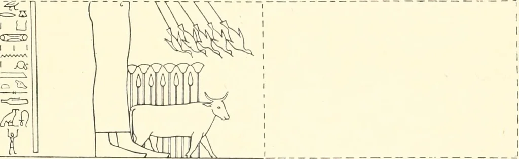 An illustration from Catalogue des monuments et inscriptions de l'Égypte antique / publié sous les auspices de S.A. Abbas II Helmi par la direction générale du Service des antiquités [de l'Égypte] ; par J. de Morgan, U. Bouriant, G. Legrain, G. Jéquier, A. Barsanti, 1894, leaf 78