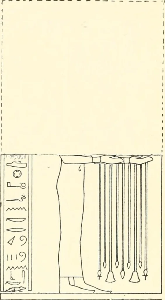 An illustration from Catalogue des monuments et inscriptions de l'Égypte antique / publié sous les auspices de S.A. Abbas II Helmi par la direction générale du Service des antiquités [de l'Égypte] ; par J. de Morgan, U. Bouriant, G. Legrain, G. Jéquier, A. Barsanti, 1894, leaf 81