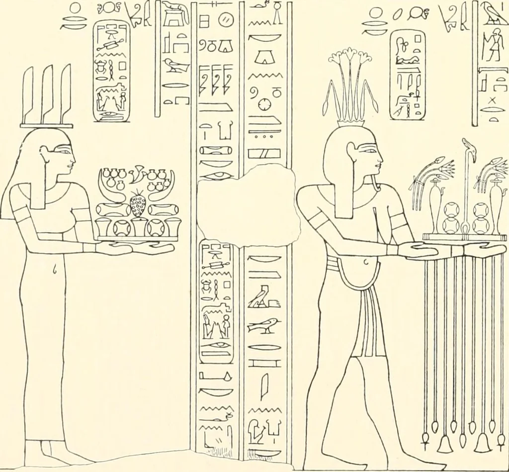 An illustration from Catalogue des monuments et inscriptions de l'Égypte antique / publié sous les auspices de S.A. Abbas II Helmi par la direction générale du Service des antiquités [de l'Égypte] ; par J. de Morgan, U. Bouriant, G. Legrain, G. Jéquier, A. Barsanti, 1894, leaf 81