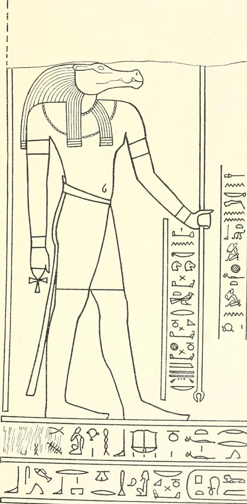 An illustration from Catalogue des monuments et inscriptions de l'Égypte antique / publié sous les auspices de S.A. Abbas II Helmi par la direction générale du Service des antiquités [de l'Égypte] ; par J. de Morgan, U. Bouriant, G. Legrain, G. Jéquier, A. Barsanti, 1894, leaf 82