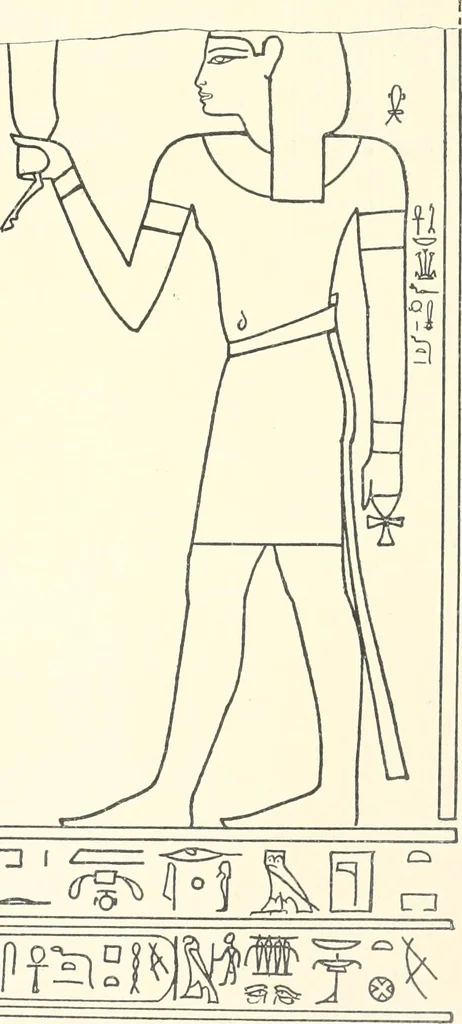 An illustration from Catalogue des monuments et inscriptions de l'Égypte antique / publié sous les auspices de S.A. Abbas II Helmi par la direction générale du Service des antiquités [de l'Égypte] ; par J. de Morgan, U. Bouriant, G. Legrain, G. Jéquier, A. Barsanti, 1894, leaf 82