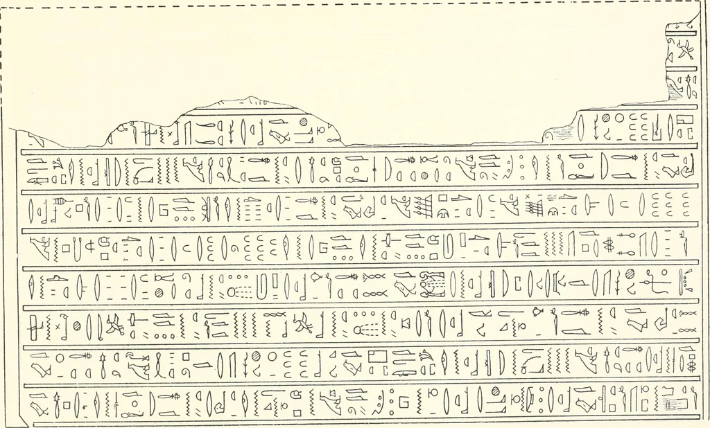 An illustration from Catalogue des monuments et inscriptions de l'Égypte antique / publié sous les auspices de S.A. Abbas II Helmi par la direction générale du Service des antiquités [de l'Égypte] ; par J. de Morgan, U. Bouriant, G. Legrain, G. Jéquier, A. Barsanti, 1894, leaf 91