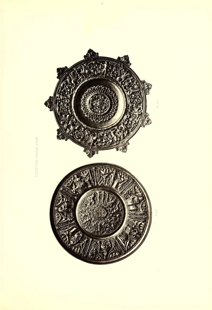 An illustration from Catalogue des objets d'art de Haute Curiosite et d'ameublement : composant l'importante collection de M. CH. Stein, 1886, leaf 129