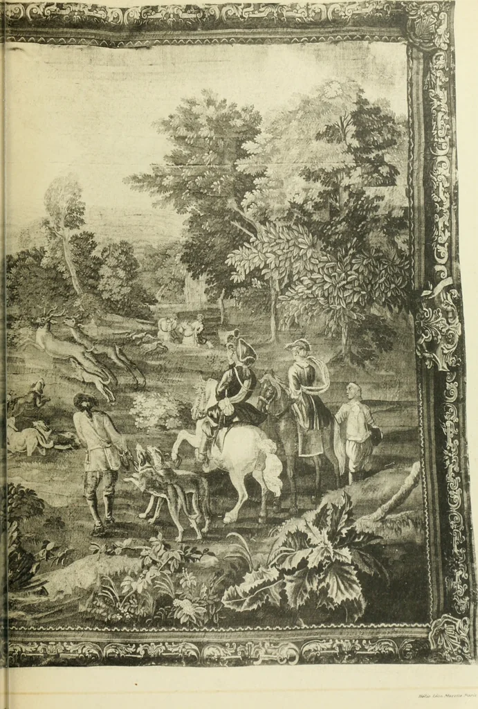 An illustration from Catalogue des tableaux modernes ... sculptures ... tableaux anciens ... tapis-series ... de Ferrare (Italie) 16e siècle ... provenant de la collection de feu Madame A.C... d'A... dont la vente aux enchères ... 14 mai 1920, 1920, leaf 102