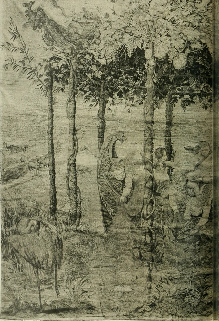 An illustration from Catalogue des tableaux modernes ... sculptures ... tableaux anciens ... tapis-series ... de Ferrare (Italie) 16e siècle ... provenant de la collection de feu Madame A.C... d'A... dont la vente aux enchères ... 14 mai 1920, 1920, leaf 77