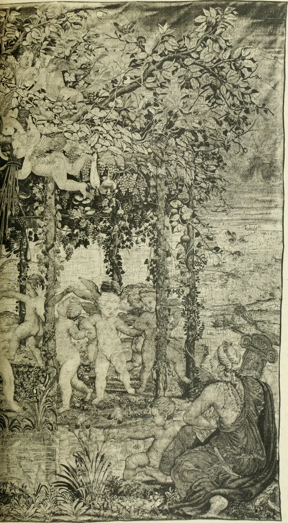 An illustration from Catalogue des tableaux modernes ... sculptures ... tableaux anciens ... tapis-series ... de Ferrare (Italie) 16e siècle ... provenant de la collection de feu Madame A.C... d'A... dont la vente aux enchères ... 14 mai 1920, 1920, leaf 90