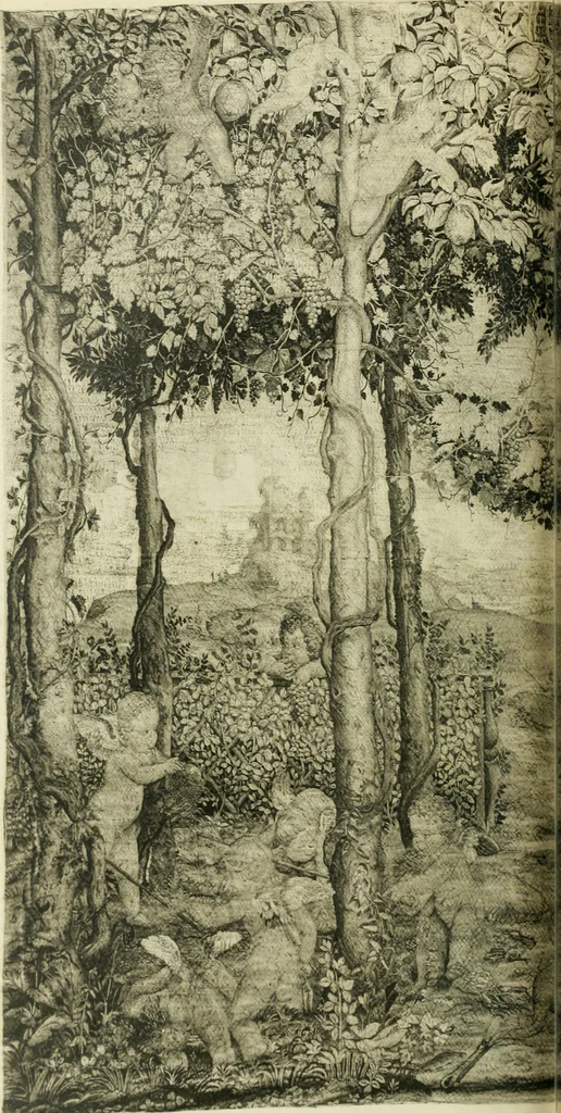 An illustration from Catalogue des tableaux modernes ... sculptures ... tableaux anciens ... tapis-series ... de Ferrare (Italie) 16e siècle ... provenant de la collection de feu Madame A.C... d'A... dont la vente aux enchères ... 14 mai 1920, 1920, leaf 95