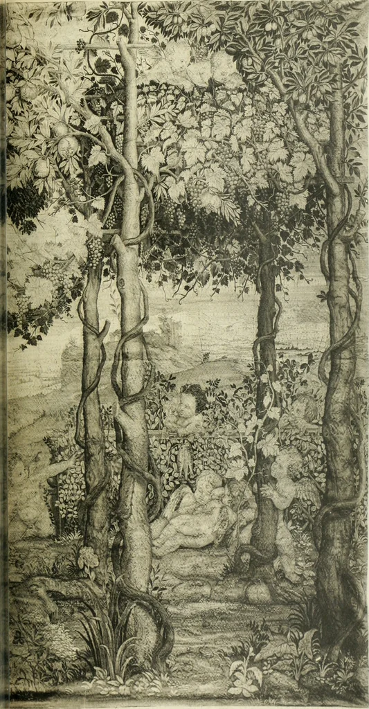 An illustration from Catalogue des tableaux modernes ... sculptures ... tableaux anciens ... tapis-series ... de Ferrare (Italie) 16e siècle ... provenant de la collection de feu Madame A.C... d'A... dont la vente aux enchères ... 14 mai 1920, 1920, leaf 96