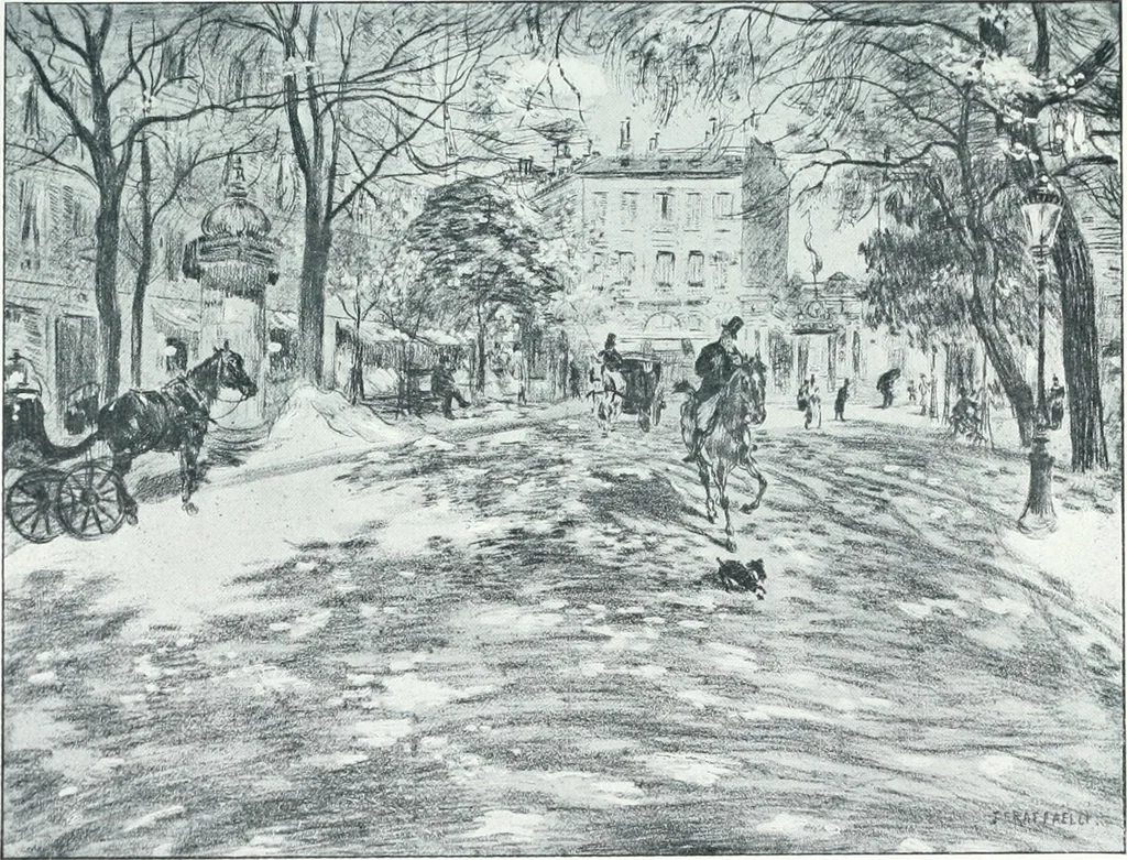 An illustration from Catalogue des tableaux modernes, aquarelles, pastels, dessins, sculptures, objets d'art, composant la collection de m. Arsène Alexandre et dont la vente aura lieu à Paris, Galerie Georges Petit ... les ... 18 et ... 19 mai 1903 .., 1903, leaf 112