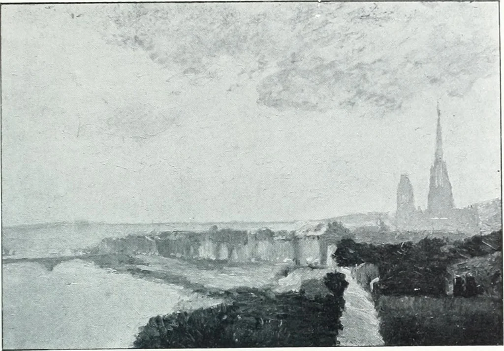 An illustration from Catalogue des tableaux modernes, aquarelles, pastels, dessins, sculptures, objets d'art, composant la collection de m. Arsène Alexandre et dont la vente aura lieu à Paris, Galerie Georges Petit ... les ... 18 et ... 19 mai 1903 .., 1903, leaf 48