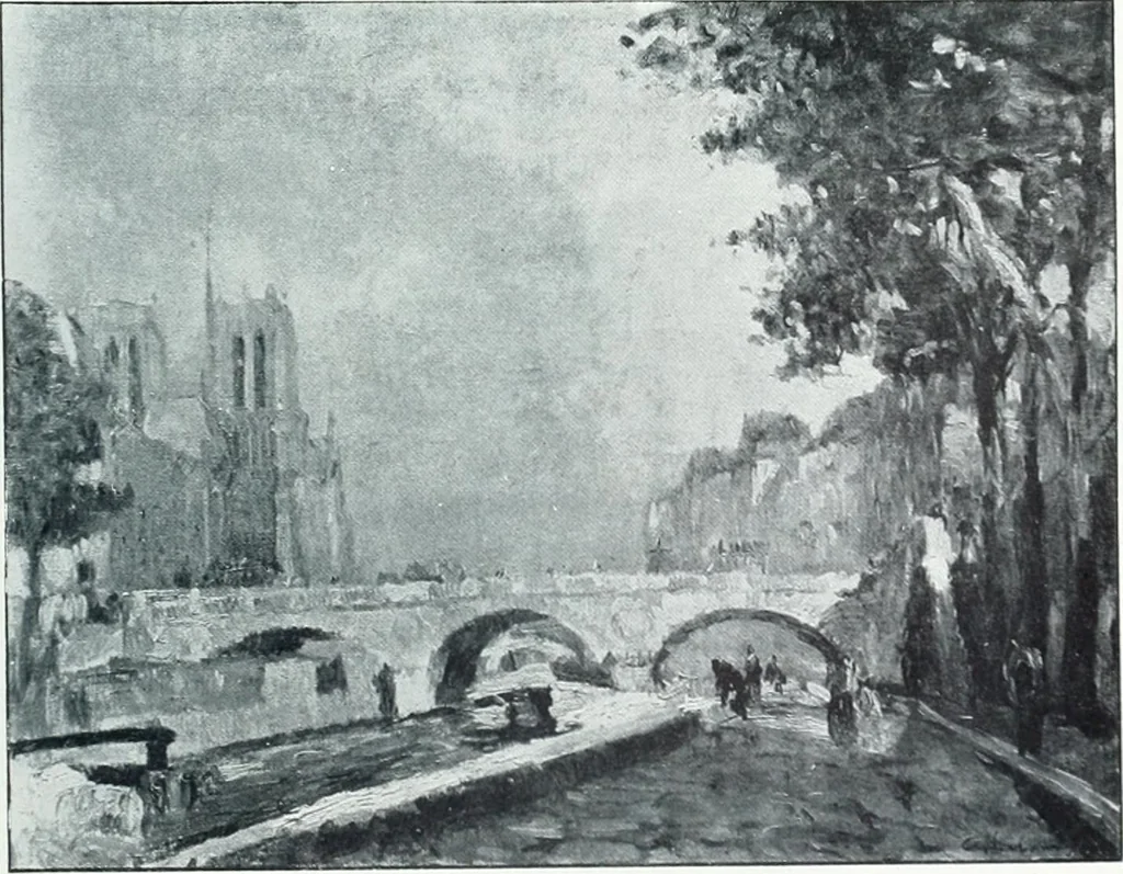 An illustration from Catalogue des tableaux modernes, aquarelles, pastels, dessins, sculptures, objets d'art, composant la collection de m. Arsène Alexandre et dont la vente aura lieu à Paris, Galerie Georges Petit ... les ... 18 et ... 19 mai 1903 .., 1903, leaf 48