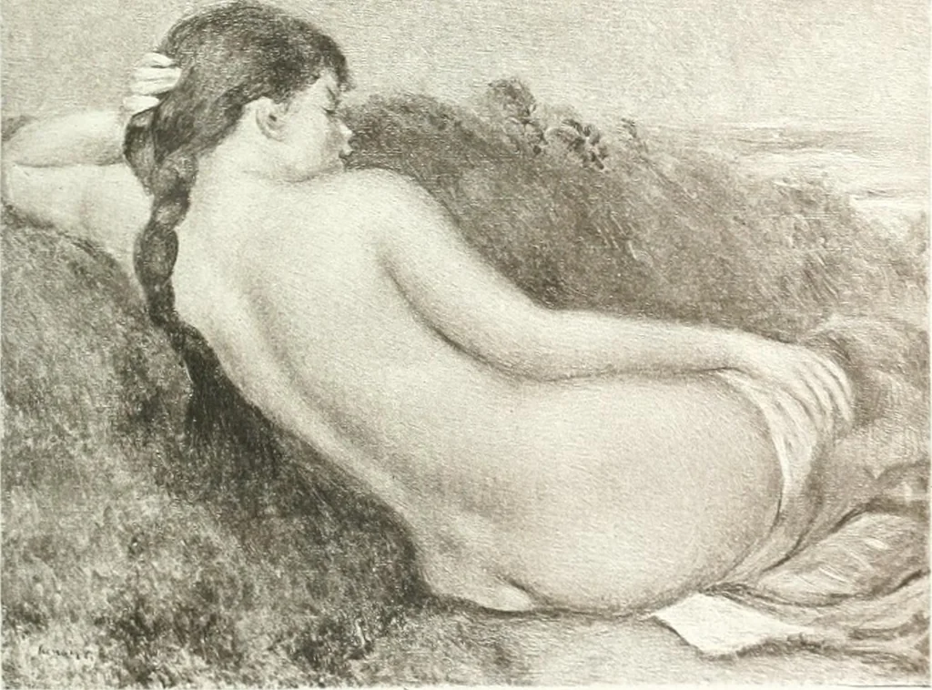 An illustration from Catalogue des tableaux modernes, aquarelles, pastels, dessins, sculptures, objets d'art, composant la collection de m. Arsène Alexandre et dont la vente aura lieu à Paris, Galerie Georges Petit ... les ... 18 et ... 19 mai 1903 .., 1903, leaf 64