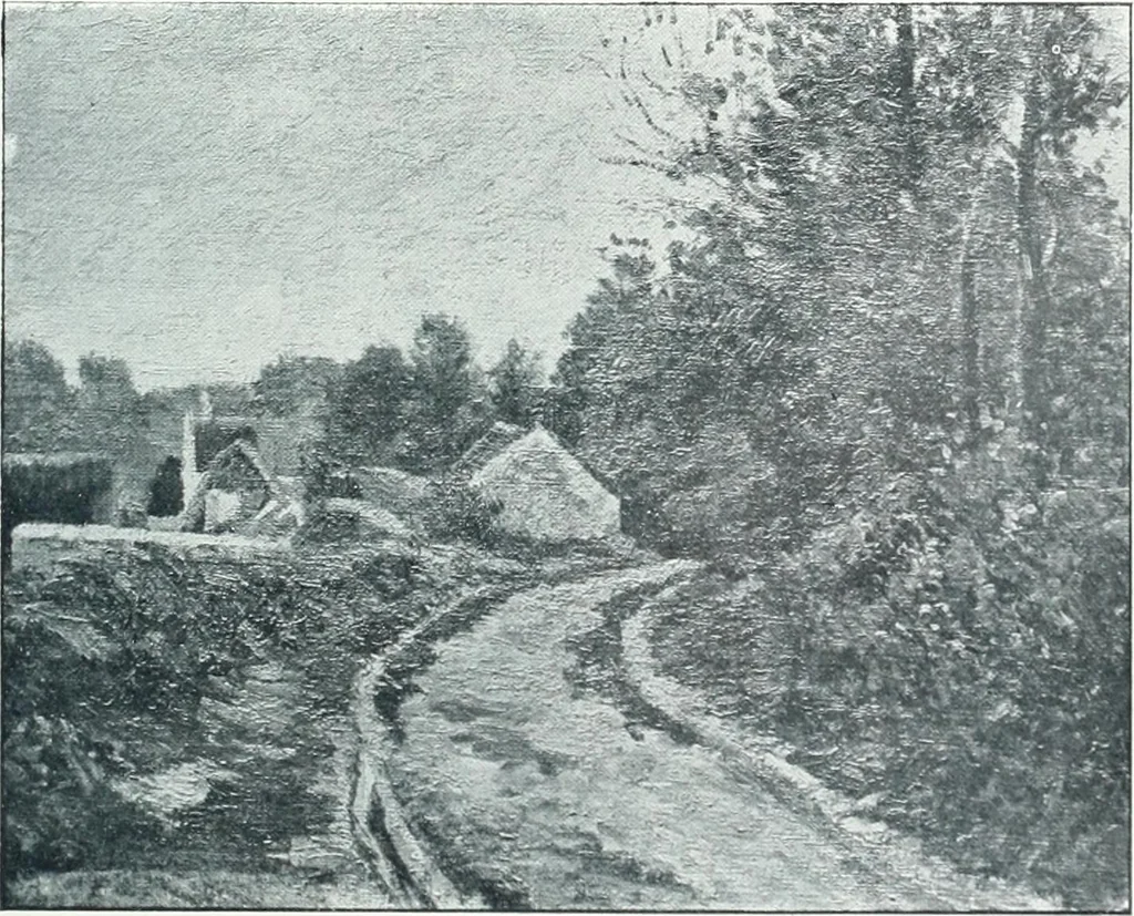 An illustration from Catalogue des tableaux modernes, aquarelles, pastels, dessins, sculptures, objets d'art, composant la collection de m. Arsène Alexandre et dont la vente aura lieu à Paris, Galerie Georges Petit ... les ... 18 et ... 19 mai 1903 .., 1903, leaf 70