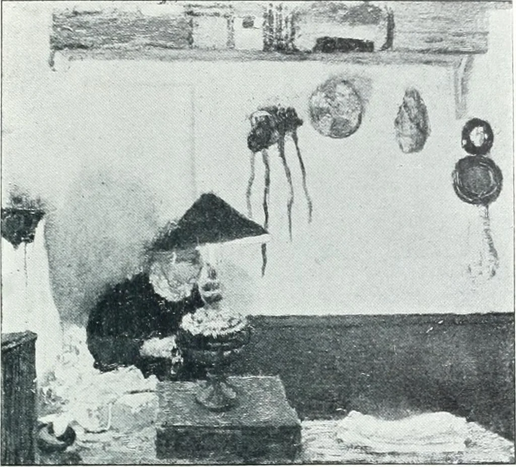An illustration from Catalogue des tableaux modernes, aquarelles, pastels, dessins, sculptures, objets d'art, composant la collection de m. Arsène Alexandre et dont la vente aura lieu à Paris, Galerie Georges Petit ... les ... 18 et ... 19 mai 1903 .., 1903, leaf 76