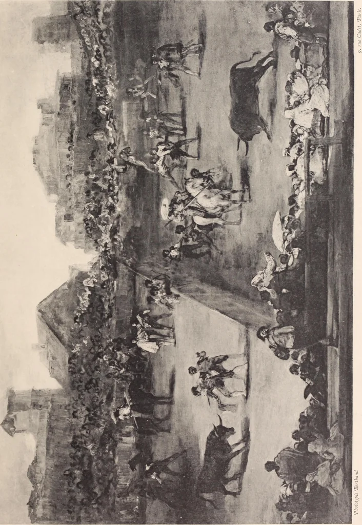 An illustration from Catalogue des tableaux anciens et modernes : par Juan de Arellano, Goya, Van Goyen ... : dessins anciens et aquarelles modernes ... : le tout dépendant de l'imporante collection de M. D.-- de G.--, 1896, leaf 10