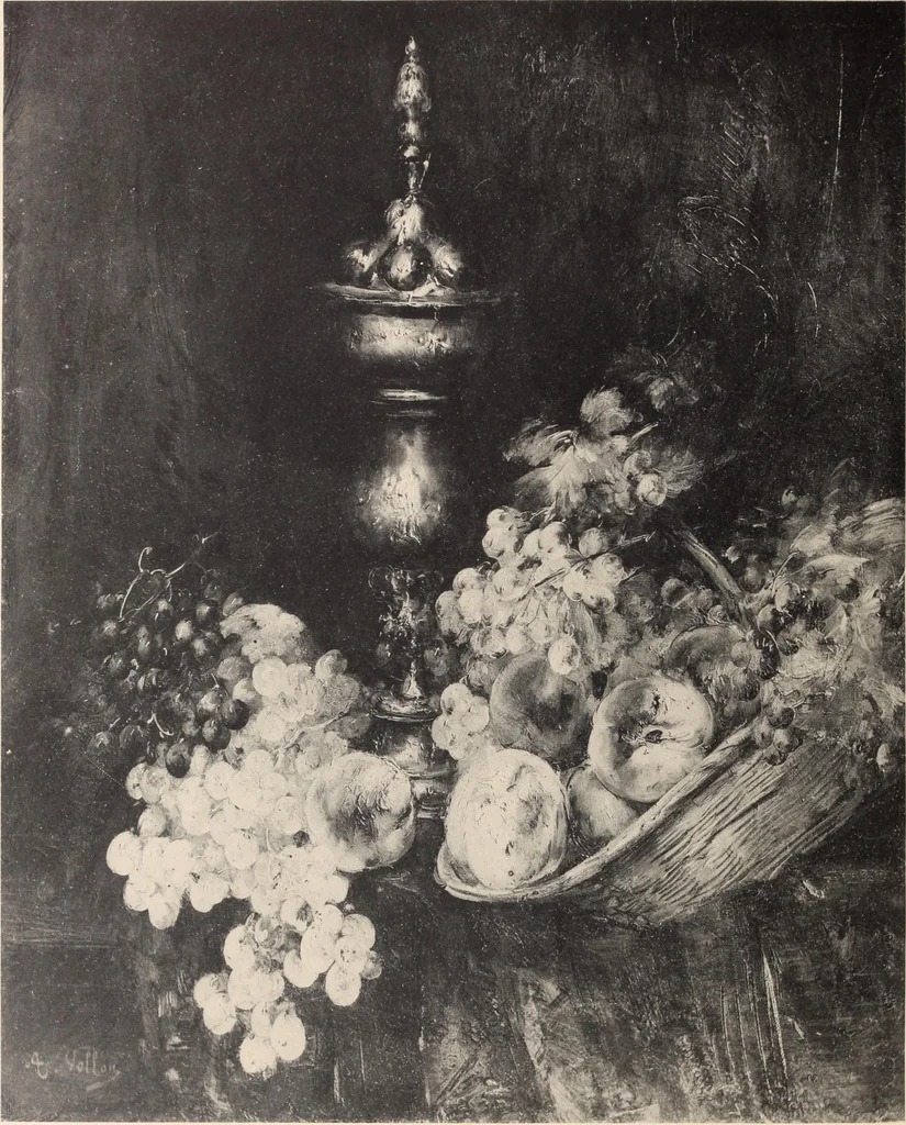 An illustration from Catalogue des tableaux anciens et modernes : par Juan de Arellano, Goya, Van Goyen ... : dessins anciens et aquarelles modernes ... : le tout dépendant de l'imporante collection de M. D.-- de G.--, 1896, leaf 142