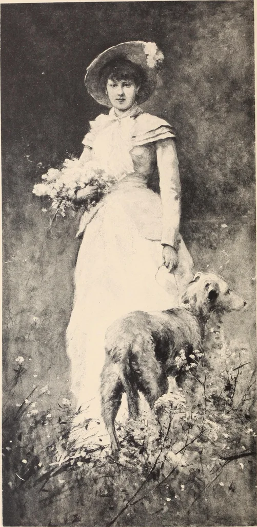 An illustration from Catalogue des tableaux anciens et modernes : par Juan de Arellano, Goya, Van Goyen ... : dessins anciens et aquarelles modernes ... : le tout dépendant de l'imporante collection de M. D.-- de G.--, 1896, leaf 152