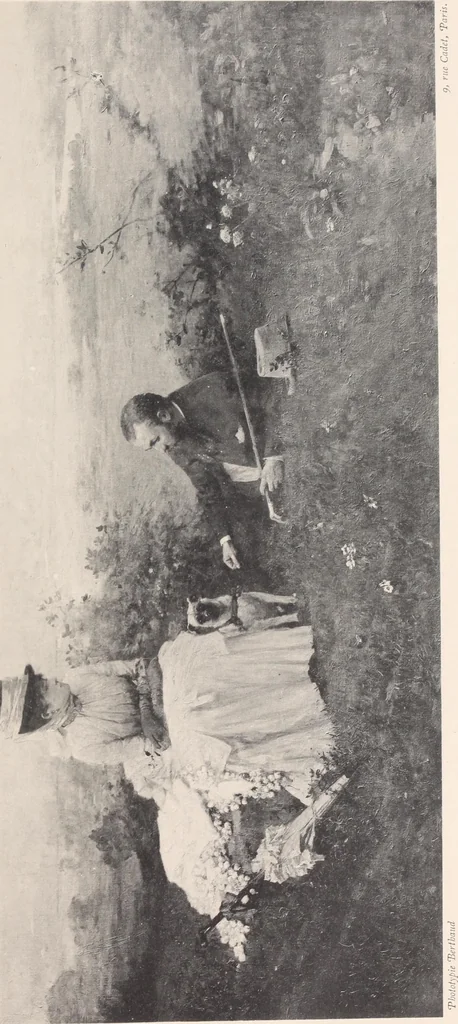 An illustration from Catalogue des tableaux anciens et modernes : par Juan de Arellano, Goya, Van Goyen ... : dessins anciens et aquarelles modernes ... : le tout dépendant de l'imporante collection de M. D.-- de G.--, 1896, leaf 72