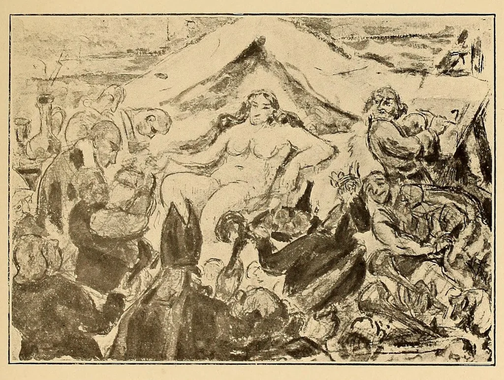 An illustration from Catalogue des tableaux modernes : aquarelles, pastels, dessins par Barye ... [et al.] : composant la collection de M. Hazard (première partie), 1919, leaf 273