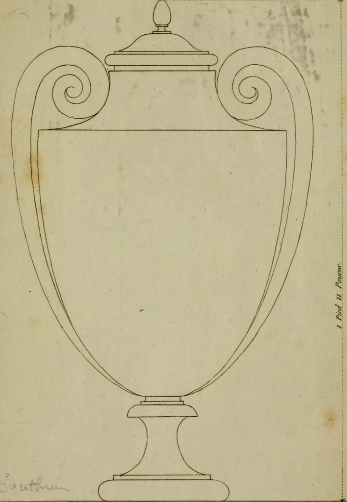 An illustration from Catalogue des vases, colonnes, tables de marbres rares, figures de bronze ... & autres effets importants qui composent le cabinet de feu M. le duc d'Aumont, 1782, leaf 188