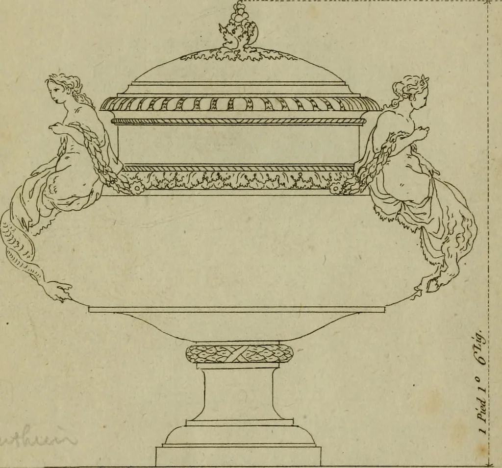 An illustration from Catalogue des vases, colonnes, tables de marbres rares, figures de bronze ... & autres effets importants qui composent le cabinet de feu M. le duc d'Aumont, 1782, leaf 190