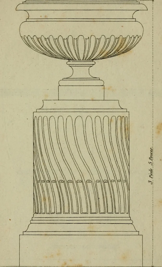 An illustration from Catalogue des vases, colonnes, tables de marbres rares, figures de bronze ... & autres effets importants qui composent le cabinet de feu M. le duc d'Aumont, 1782, leaf 204