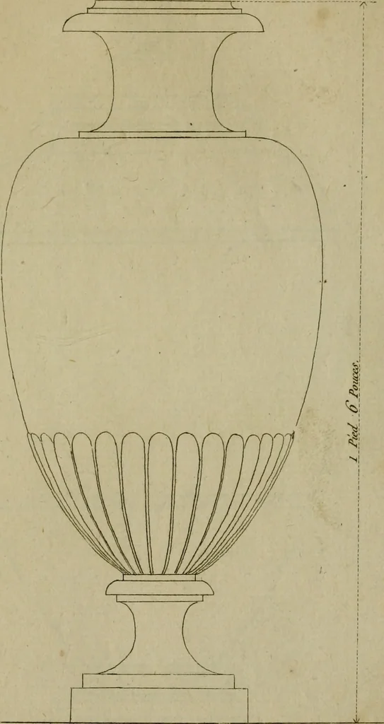 An illustration from Catalogue des vases, colonnes, tables de marbres rares, figures de bronze ... & autres effets importants qui composent le cabinet de feu M. le duc d'Aumont, 1782, leaf 216