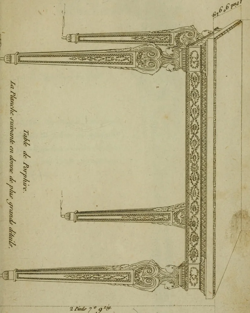 An illustration from Catalogue des vases, colonnes, tables de marbres rares, figures de bronze ... & autres effets importants qui composent le cabinet de feu M. le duc d'Aumont, 1782, leaf 220