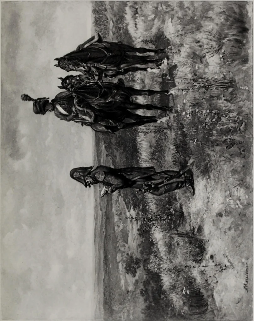 An illustration from Catalogue de tableaux modernes de premier ordre, pastels, aquarelles, dessins : œuvres importantes de: Besnard, Bonvin, Carriere, Cazin, Corot, Daubigny, Daumier, Degas, Diaz, Forain, Harpignies, Lebourg, Meissonier, Millet, Monet, Puvis de Chavannes, Théodore Rousseau, Renoir, Sisley, etc.; sculptures par Barye, Carriés, Dalou, Gémito, Rodin, 1897, leaf 150