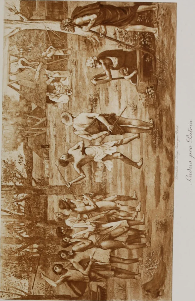 An illustration from Catalogue de tableaux modernes de premier ordre, pastels, aquarelles, dessins : œuvres importantes de: Besnard, Bonvin, Carriere, Cazin, Corot, Daubigny, Daumier, Degas, Diaz, Forain, Harpignies, Lebourg, Meissonier, Millet, Monet, Puvis de Chavannes, Théodore Rousseau, Renoir, Sisley, etc.; sculptures par Barye, Carriés, Dalou, Gémito, Rodin, 1897, leaf 172