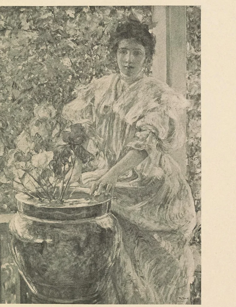 An illustration from Catalogue of the exhibition of paintings by Ten American painters, April 11 to May 3, 1908, 1908, leaf 45
