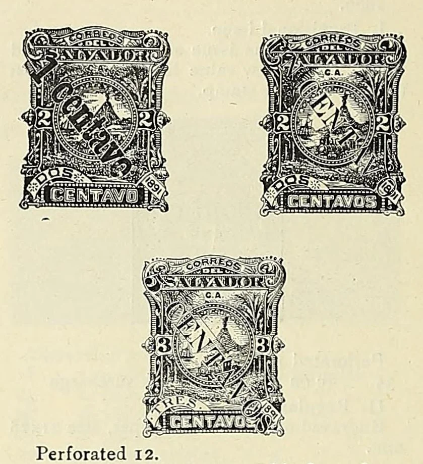 An illustration from A catalogue for advanced collectors of postage stamps, stamped envelopes and wrappers;, 1890, leaf 18