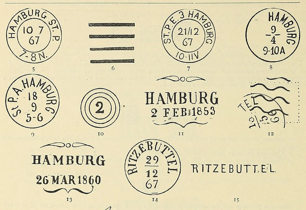 An illustration from A catalogue for advanced collectors of postage stamps, stamped envelopes and wrappers;, 1890, leaf 64